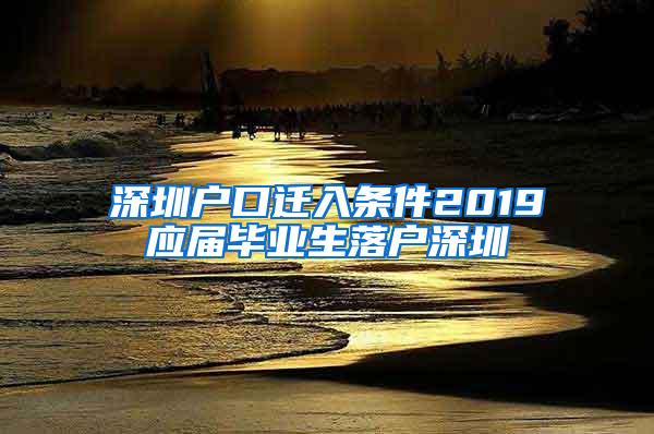 深圳户口迁入条件2019应届毕业生落户深圳