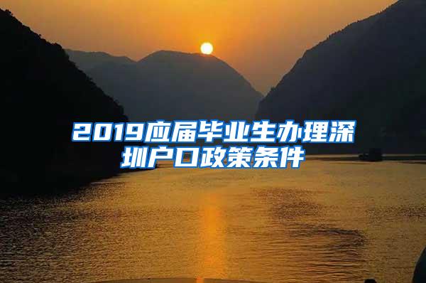 2019应届毕业生办理深圳户口政策条件