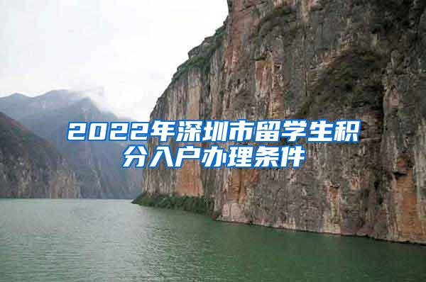 2022年深圳市留学生积分入户办理条件