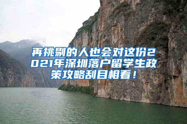 再挑剔的人也会对这份2021年深圳落户留学生政策攻略刮目相看！