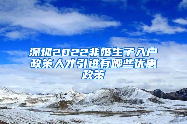 深圳2022非婚生子入户政策人才引进有哪些优惠政策