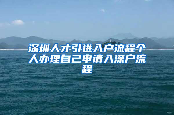 深圳人才引进入户流程个人办理自己申请入深户流程