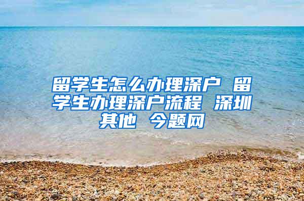 留学生怎么办理深户 留学生办理深户流程 深圳其他 今题网