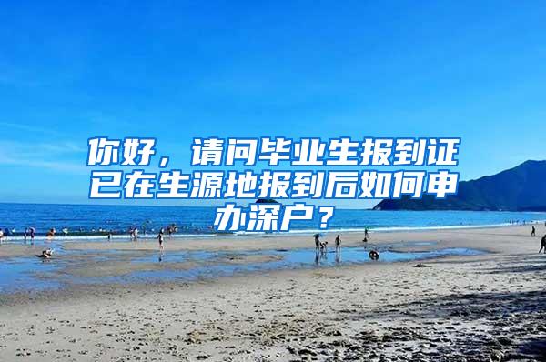 你好，请问毕业生报到证已在生源地报到后如何申办深户？