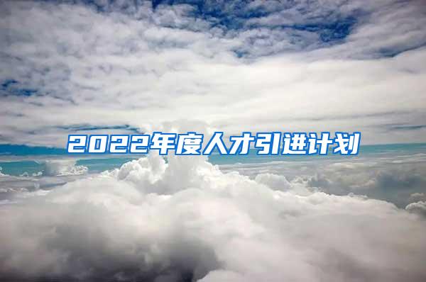 2022年度人才引进计划