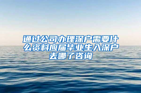 通过公司办理深户需要什么资料应届毕业生入深户去哪了咨询