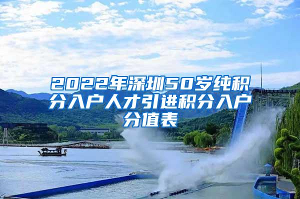 2022年深圳50岁纯积分入户人才引进积分入户分值表