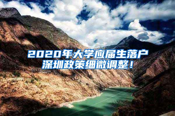 2020年大学应届生落户深圳政策细微调整！