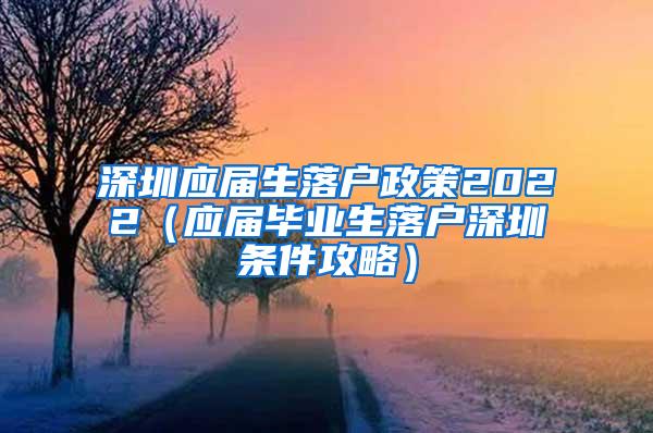 深圳应届生落户政策2022（应届毕业生落户深圳条件攻略）