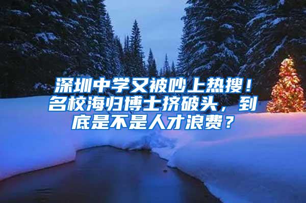 深圳中学又被吵上热搜！名校海归博士挤破头，到底是不是人才浪费？