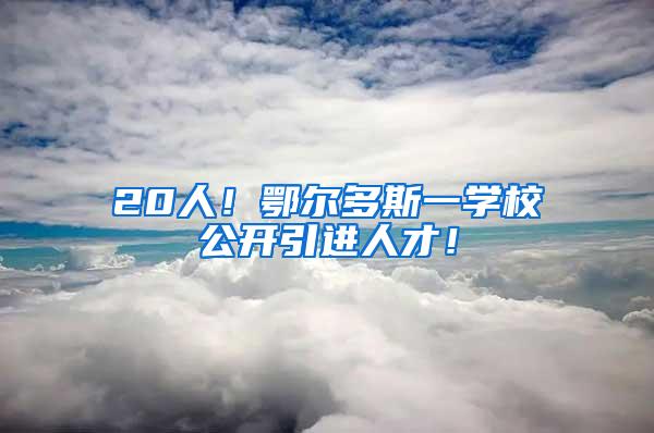 20人！鄂尔多斯一学校公开引进人才！