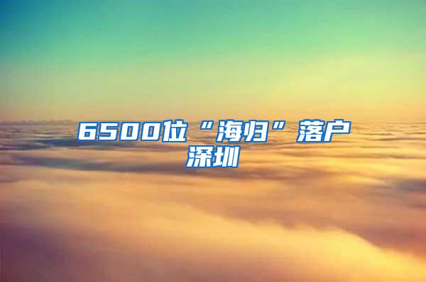 6500位“海归”落户深圳