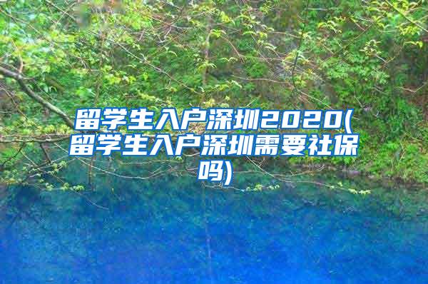 留学生入户深圳2020(留学生入户深圳需要社保吗)