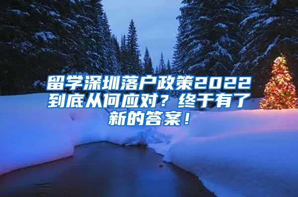 留学深圳落户政策2022到底从何应对？终于有了新的答案！