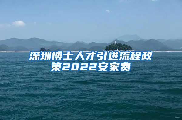 深圳博士人才引进流程政策2022安家费