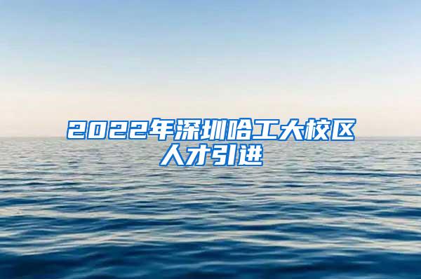 2022年深圳哈工大校区人才引进