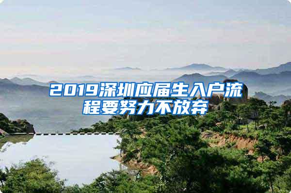 2019深圳应届生入户流程要努力不放弃