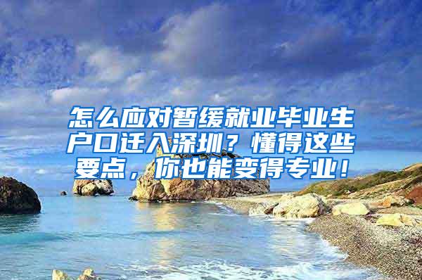 怎么应对暂缓就业毕业生户口迁入深圳？懂得这些要点，你也能变得专业！