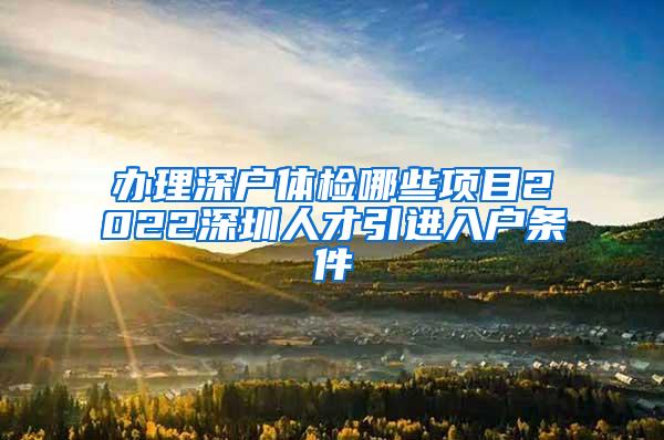 办理深户体检哪些项目2022深圳人才引进入户条件