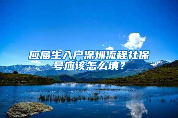 应届生入户深圳流程社保号应该怎么填？