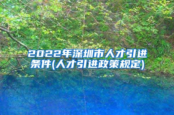 2022年深圳市人才引进条件(人才引进政策规定)