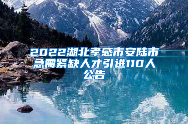 2022湖北孝感市安陆市急需紧缺人才引进110人公告