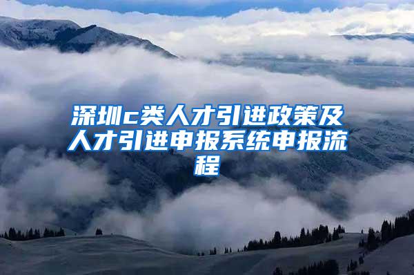 深圳c类人才引进政策及人才引进申报系统申报流程