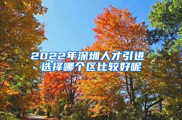 2022年深圳人才引进 选择哪个区比较好呢