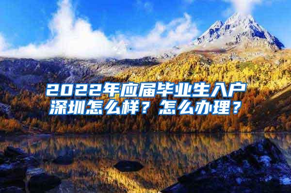 2022年应届毕业生入户深圳怎么样？怎么办理？