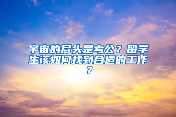 宇宙的尽头是考公？留学生该如何找到合适的工作？