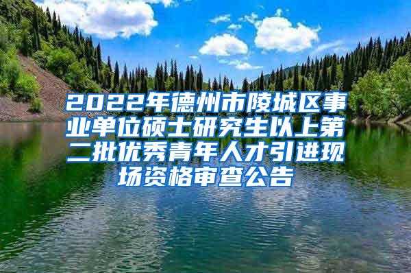 2022年德州市陵城区事业单位硕士研究生以上第二批优秀青年人才引进现场资格审查公告