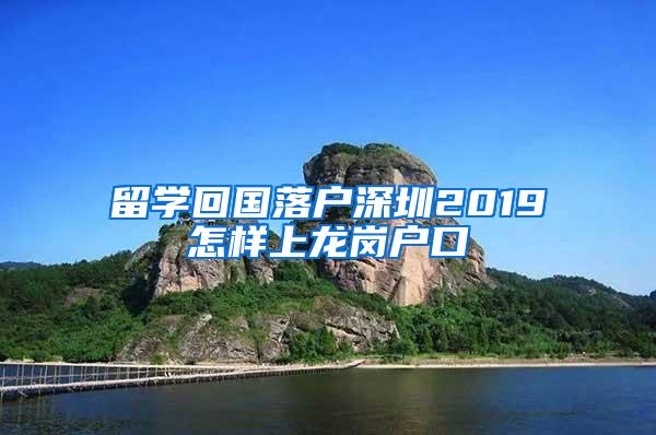 留学回国落户深圳2019怎样上龙岗户口