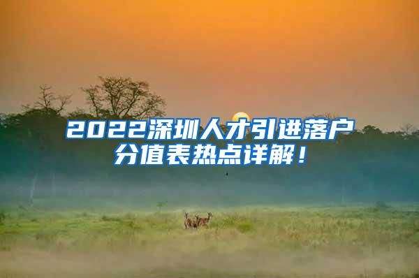 2022深圳人才引进落户分值表热点详解！