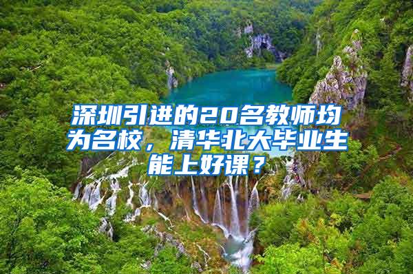 深圳引进的20名教师均为名校，清华北大毕业生能上好课？