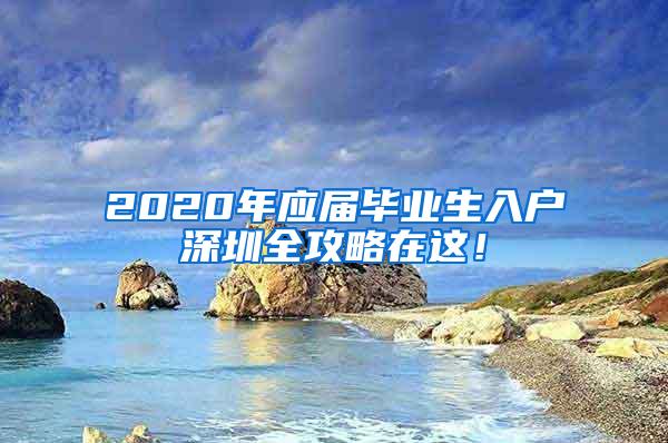 2020年应届毕业生入户深圳全攻略在这！