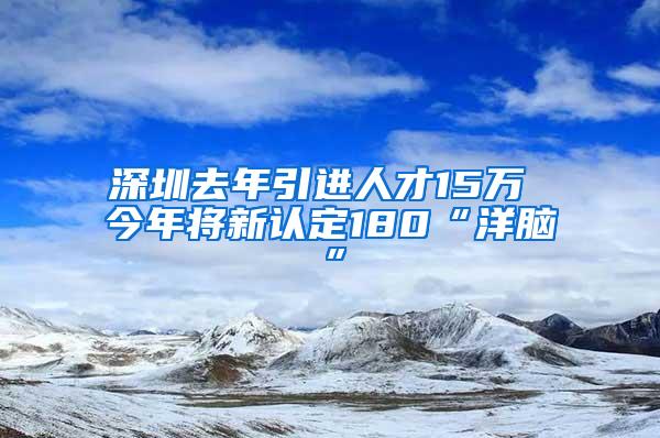 深圳去年引进人才15万 今年将新认定180“洋脑”