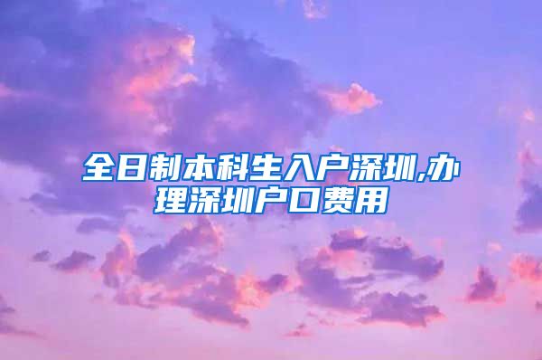 全日制本科生入户深圳,办理深圳户口费用