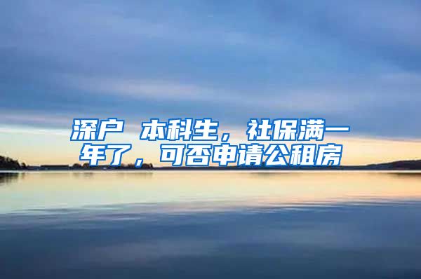 深户 本科生，社保满一年了，可否申请公租房