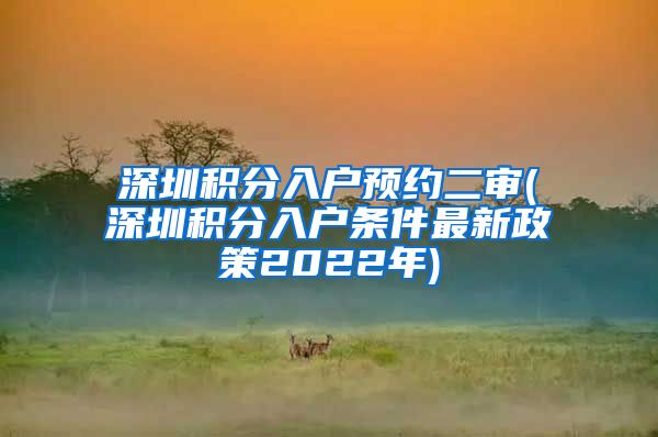 深圳积分入户预约二审(深圳积分入户条件最新政策2022年)