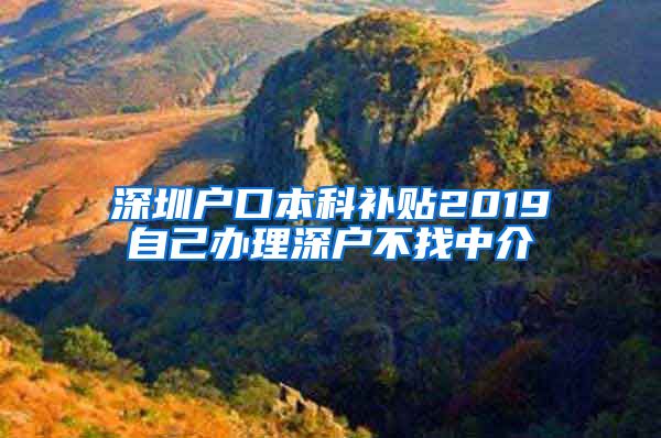 深圳户口本科补贴2019自己办理深户不找中介