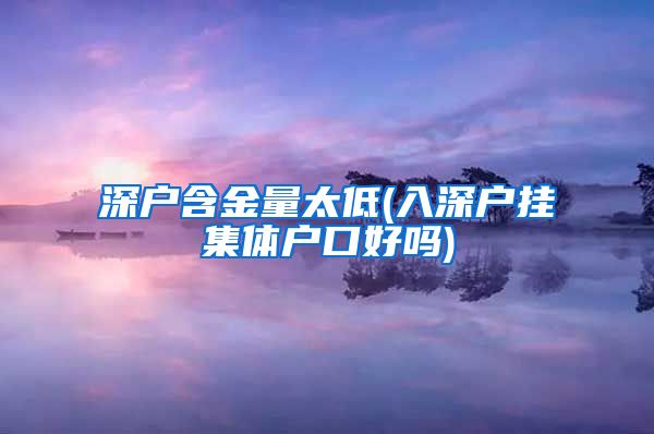 深户含金量太低(入深户挂集体户口好吗)