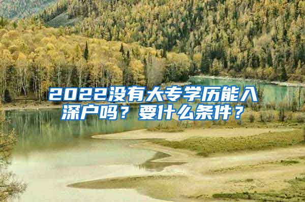 2022没有大专学历能入深户吗？要什么条件？