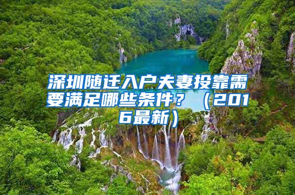 深圳随迁入户夫妻投靠需要满足哪些条件？（2016最新）