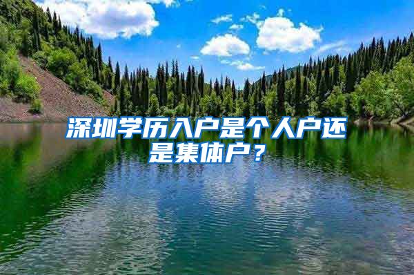 深圳学历入户是个人户还是集体户？