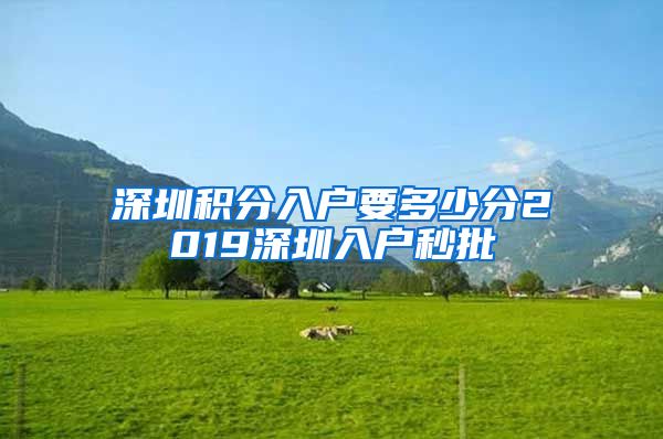 深圳积分入户要多少分2019深圳入户秒批