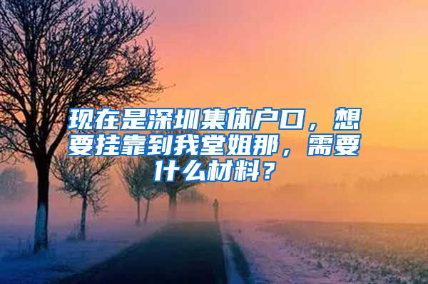 现在是深圳集体户口，想要挂靠到我堂姐那，需要什么材料？