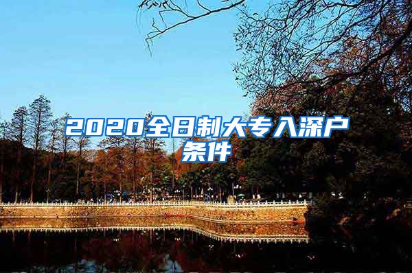 2020全日制大专入深户条件