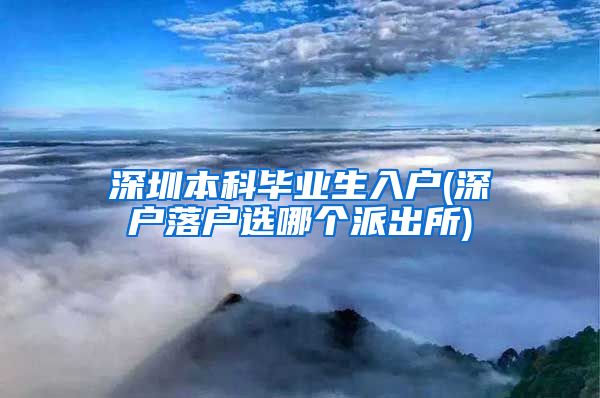 深圳本科毕业生入户(深户落户选哪个派出所)