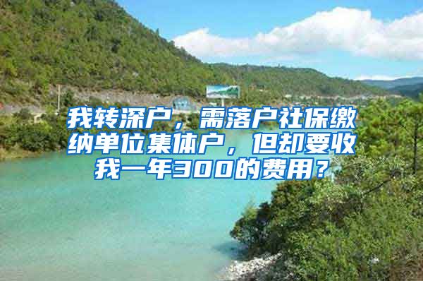 我转深户，需落户社保缴纳单位集体户，但却要收我一年300的费用？