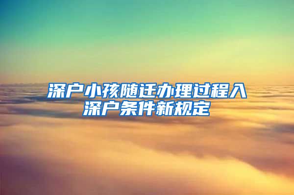 深户小孩随迁办理过程入深户条件新规定